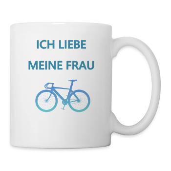Rennrad Liebe meine Frau 3D Blau türkis Seite - Tasse - Weiß - Rechts