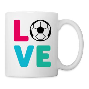 Love Fußball lustiges funny Design Tshirt - Tasse - Weiß - Rechts