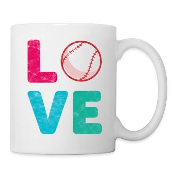Love Baseball lustiges funny Design Tshirt - Tasse - Weiß - Rechts