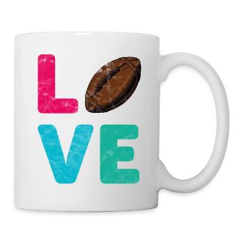 Love Football lustiges funny Design Tshirt - Tasse - Weiß - Rechts