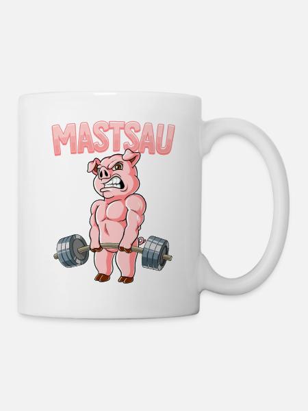 Mastsau Bodybuilding Fitness Gym - Tasse - Weiß