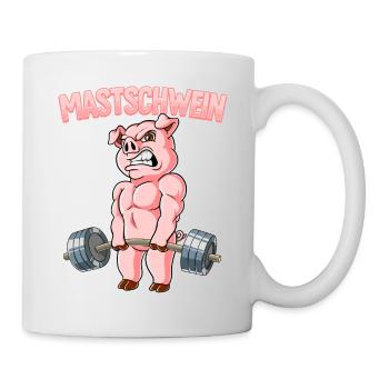 Mastschwein Bodybuilding Fitness Gym - Tasse - Weiß - Rechts
