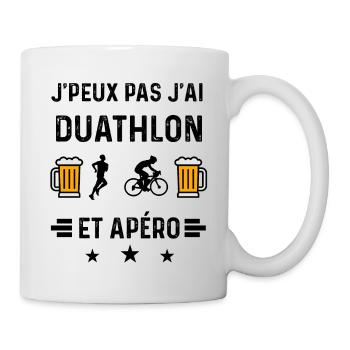 j'peux pas duathlon sport apéro - Mug blanc - blanc - Droite