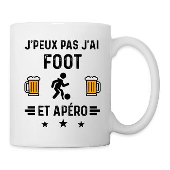 j'peux pas foot jouer apéro - Mug blanc - blanc - Droite