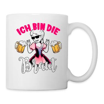 JGA Outfit Braut T-Shirt Junggesellinnenabschied - Tasse - Weiß - Rechts