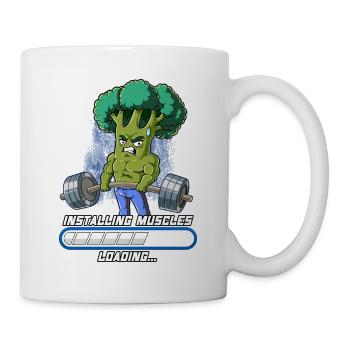 Brokkoli Muskeln Aufbauen Bodybuilding Fitness Gym - Tasse - Weiß - Rechts