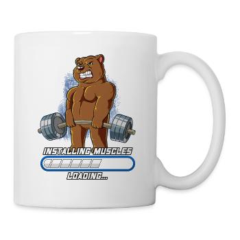 Bär Muskeln Aufbauen Bodybuilding Fitness Gym - Tasse - Weiß - Rechts