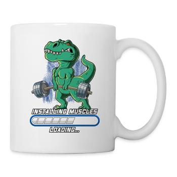 T-Rex Muskeln Aufbauen Bodybuilding Fitness Gym - Tasse - Weiß - Rechts
