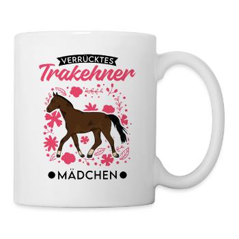 Verrücktes Trakehner Mädchen - Tasse - Weiß - Rechts