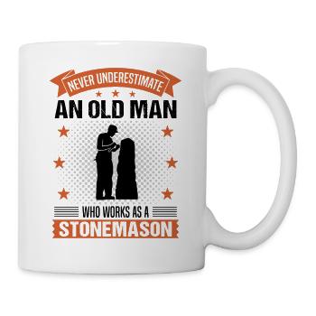 Stonemason Old Man Saying Men's Gift - Mug - white - Right