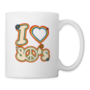 ich liebe die 80er Peace Zeichen - Tasse - Weiß - Rechts