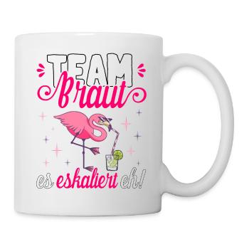 Team Braut JGA Frauen T-Shirt Polterabend Poltern - Tasse - Weiß - Rechts