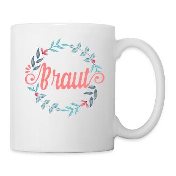 JGA T-Shirt Braut Outfit Junggesellinnenabschied - Tasse - Weiß - Rechts