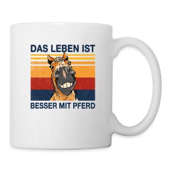 Life is better with horse rider design - Mug - white - Right