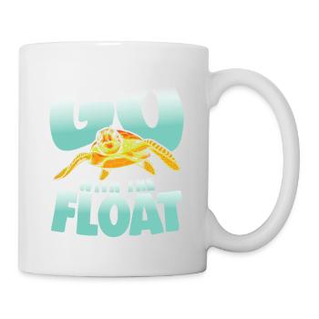 Go With The Float für Schildkrötenliebhaber - Tasse - Weiß - Rechts