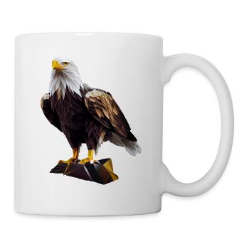 Cool polygon design with a bald eagle - Mug - white - Right