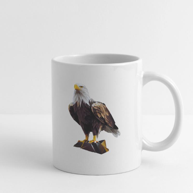 Conception polygonale cool avec un pygargue à tête blanche Mug blanc