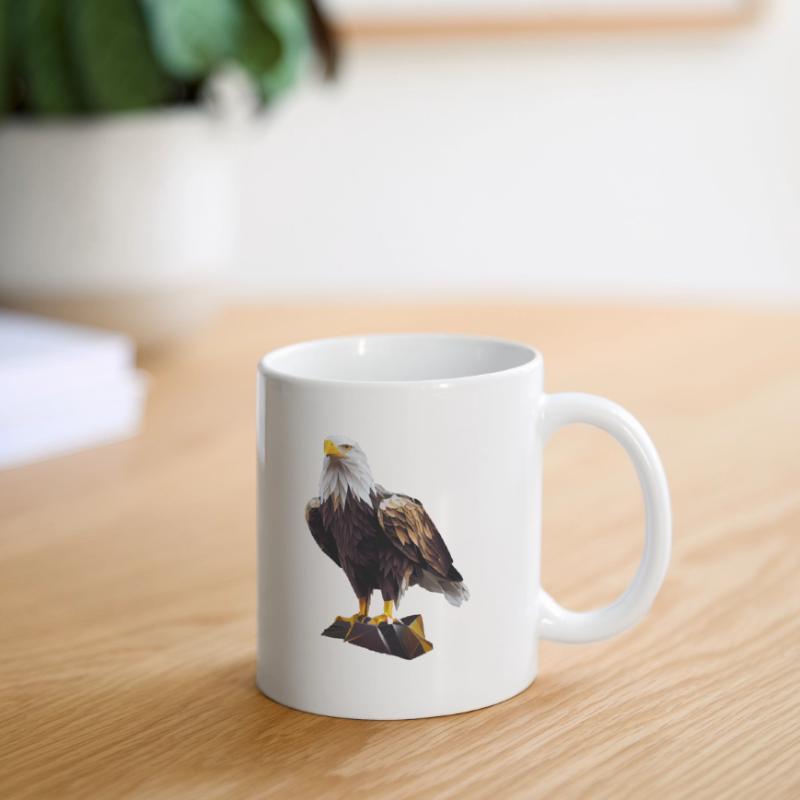 Conception polygonale cool avec un pygargue à tête blanche Mug blanc