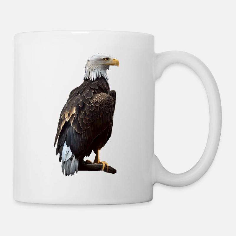 Cooles Polygon Design Mit Einem Weißkopfseeadler - Tasse - Weiß