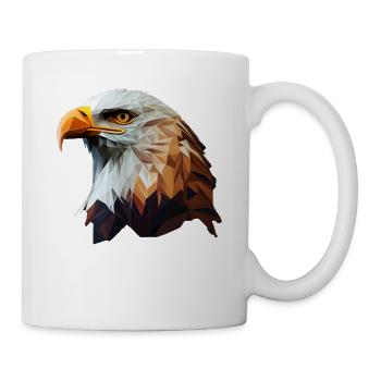 Conception polygonale cool avec un pygargue à tête blanche - Mug blanc - blanc - Droite