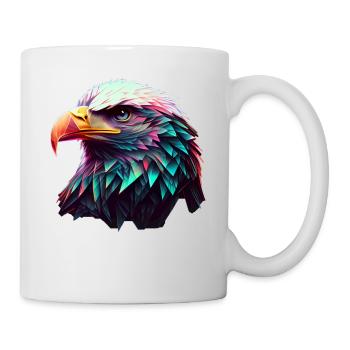 Cool polygon design with a bald eagle - Mug - white - Right