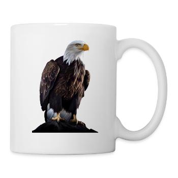 Cool polygon design with a bald eagle - Mug - white - Right
