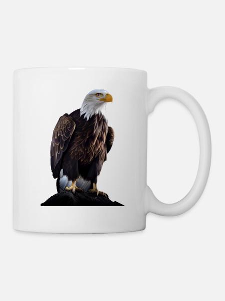 Cooles Polygon Design Mit Einem Weißkopfseeadler - Tasse - Weiß