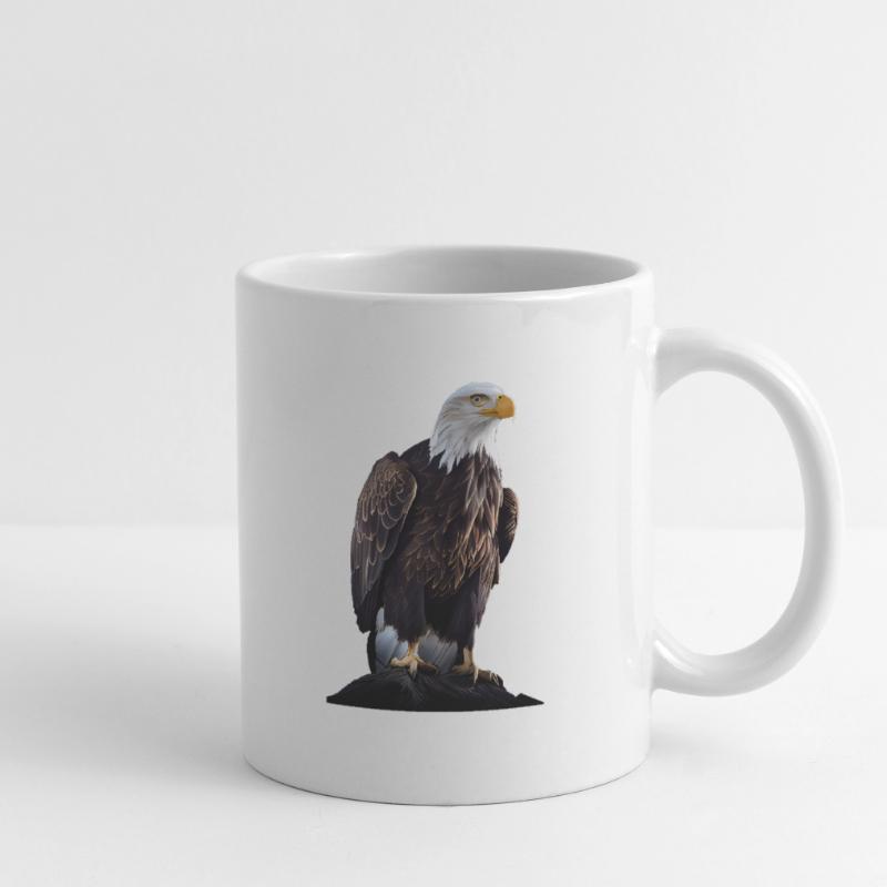 Conception polygonale cool avec un pygargue à tête blanche Mug blanc