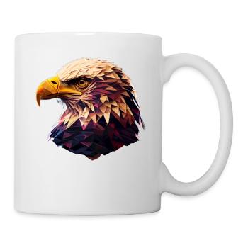 Cool polygon design with a bald eagle - Mug - white - Right