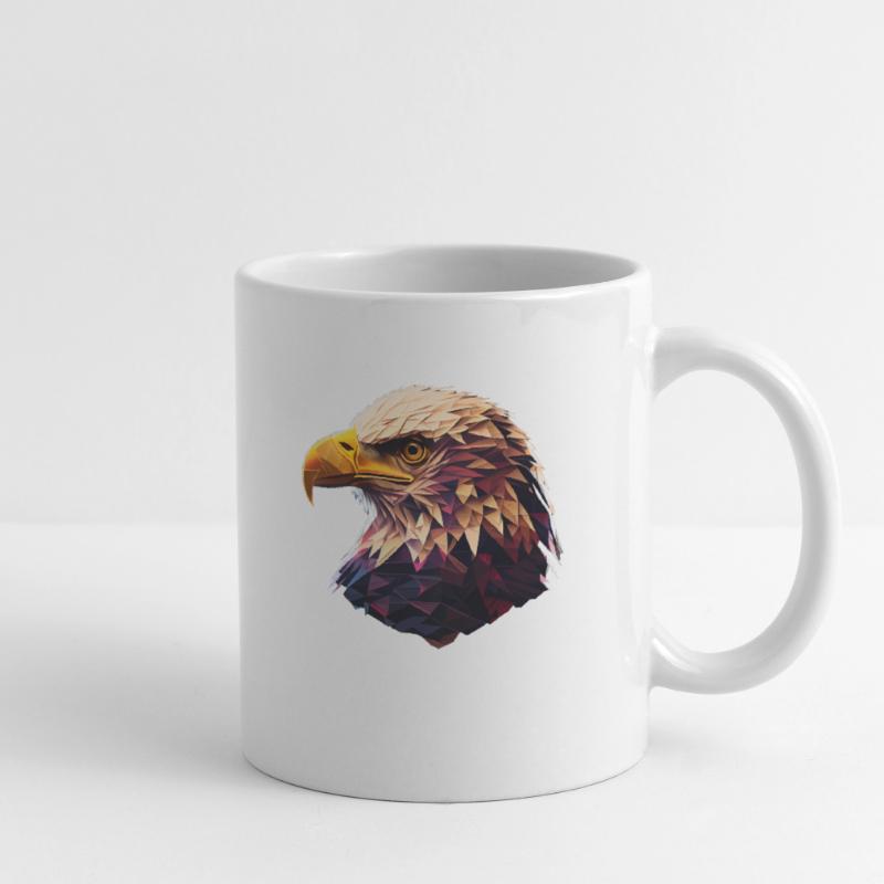 Cool polygon design with a bald eagle Mug