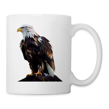 Cool polygon design with a bald eagle - Mug - white - Right