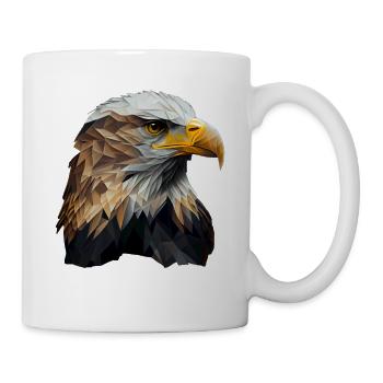 Cool polygon design with a bald eagle - Mug - white - Right