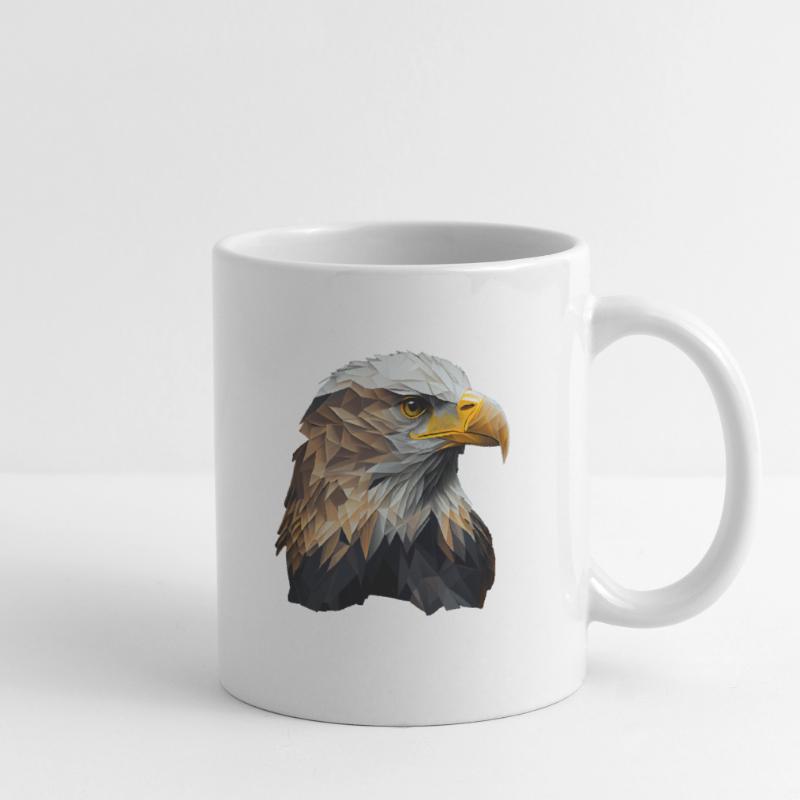 Conception polygonale cool avec un pygargue à tête blanche Mug blanc