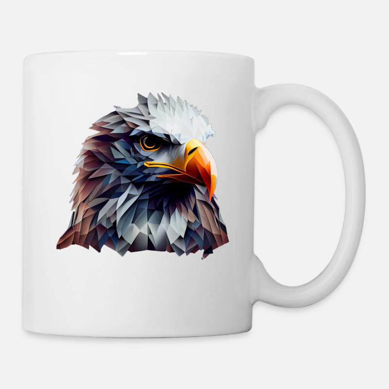 Cooles Polygon Design Mit Einem Weißkopfseeadler - Tasse - Weiß