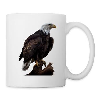 Cool polygon design with a bald eagle - Mug - white - Right