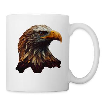 Cool polygon design with a bald eagle - Mug - white - Right