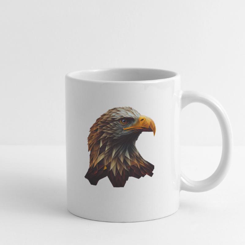 Conception polygonale cool avec un pygargue à tête blanche Mug blanc