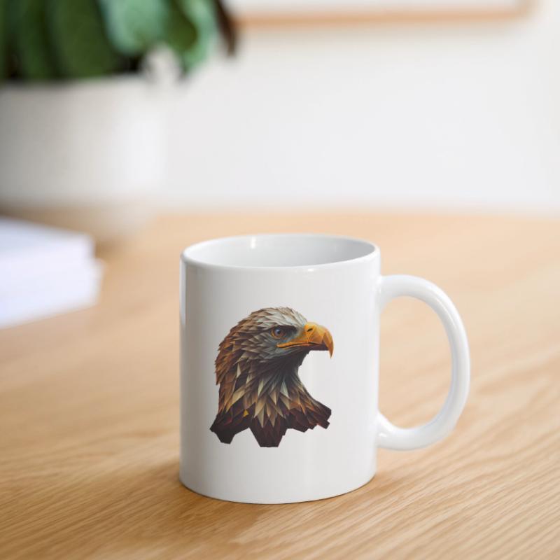 Conception polygonale cool avec un pygargue à tête blanche Mug blanc