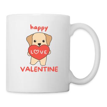 Labrador zum Valentinstag süße Tiere mit Herzen - Tasse - Weiß - Rechts