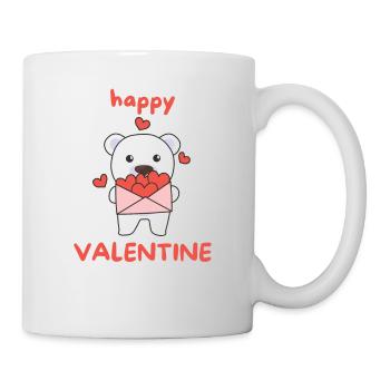 Polar bear for Valentine's Day cute animals with hearts - Mug - white - Right