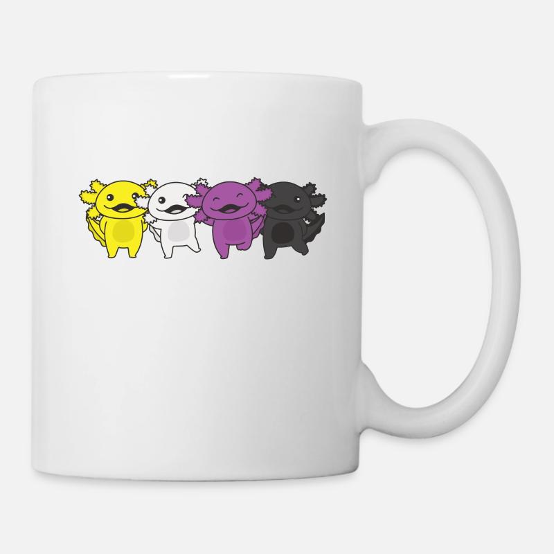 Nonbinary Flag Non Binary Pride LGBTQ Axolotl - Tasse - Weiß