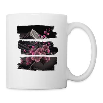 Temple japonais vintage des fleurs de cerisier Sakura - Mug blanc - blanc - Droite