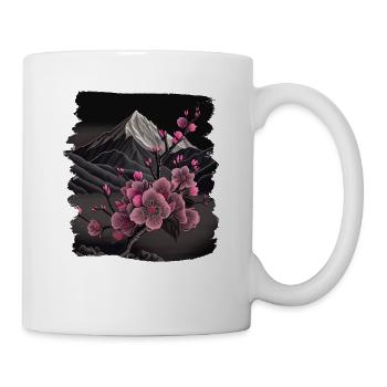 Vintage Japanese Sakura Cherry Blossom Temple - Mug - white - Right