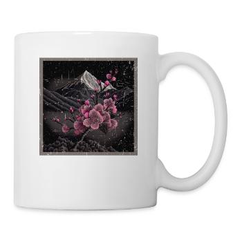 Temple japonais vintage des fleurs de cerisier Sakura - Mug blanc - blanc - Droite