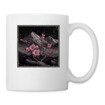 Temple japonais vintage des fleurs de cerisier Sakura - Mug blanc - blanc - Droite