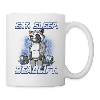 Waschbär Bodybuilding Fitness Gym Deadlift - Tasse - Weiß - Rechts