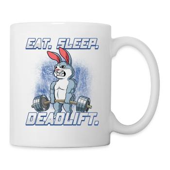 Hase Bodybuilding Fitness Gym Deadlift - Tasse - Weiß - Rechts
