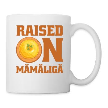 Élevé sur la nourriture roumaine Mamaliga - Mug blanc - blanc - Droite