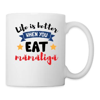 Manger Mamaliga - Mug blanc - blanc - Droite