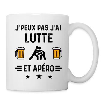 j'peux pas lutte apéro - Mug blanc - blanc - Droite